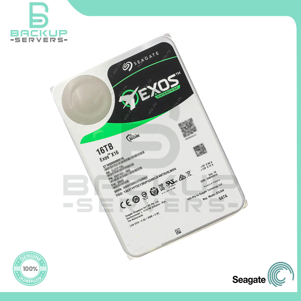 ST16000NM001G Seagate Exos X16 16TB 6Gbps 7.2K 256MB 3.5